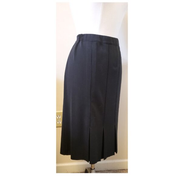 Misook Exclusively Black A-line Midi Skirt Size- L Elastic Waist - Picture 5 of 6